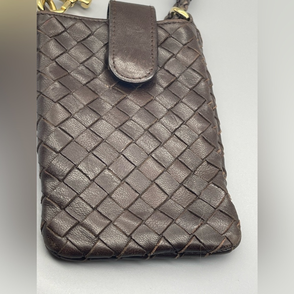 Bottega Veneta Intrecciato Leather Pouch, Brown, Preowned - Picture 3 of 10